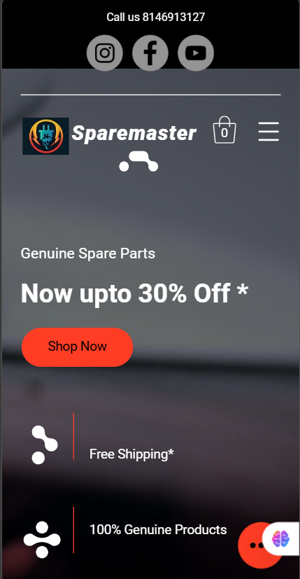 SpareMaster mobile store before redesign